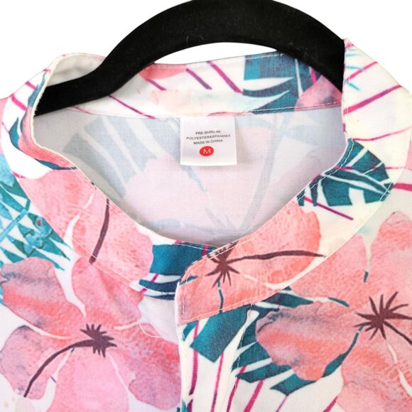 Men's Short Sleeve 3D Graphic Romper Tropical Floral Print Zip Front  Sz. Medium - Picture 6 of 10